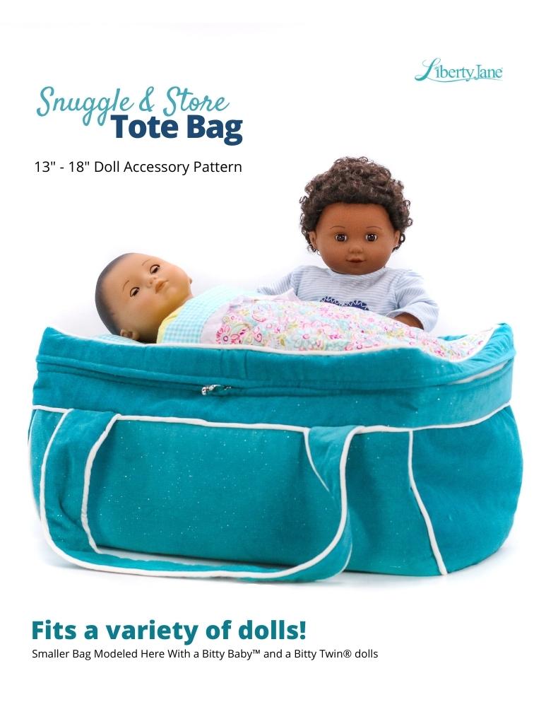 Liberty Jane Bitty Baby/Twin Snuggle & Store Tote Bag 13" - 18" Doll Accessory Pattern Pixie Faire