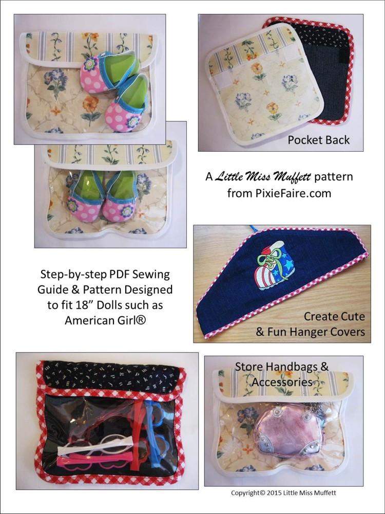 Little Miss Muffett 18 Inch Modern Sophie's Shoe Storage System 18" Doll Accessory Pattern Pixie Faire