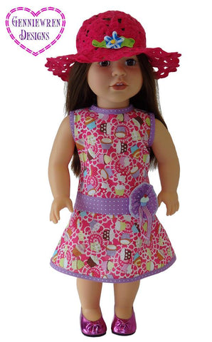 Genniewren 18 Inch Modern Sorrell Dress 18" Doll Clothes Pattern Pixie Faire