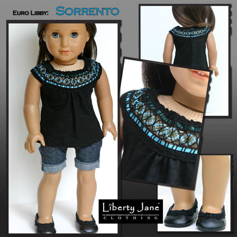 Liberty Jane 18 Inch Modern Sorrento Top 18" Doll Clothes Pattern Pixie Faire