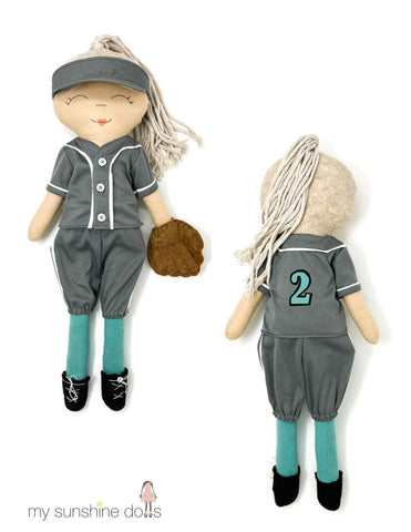 My Sunshine Dolls Cloth doll Sporty Gal Doll 23" Cloth Doll Pattern Pixie Faire