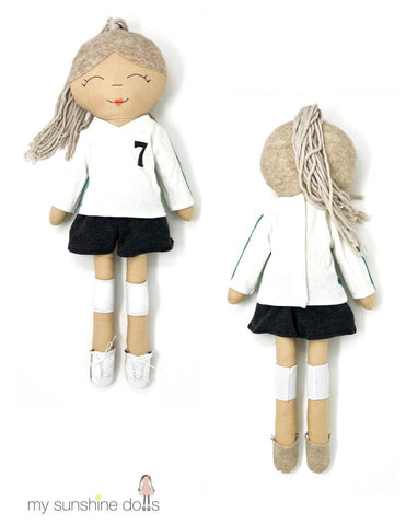 My Sunshine Dolls Cloth doll Sporty Gal Doll 23" Cloth Doll Pattern Pixie Faire