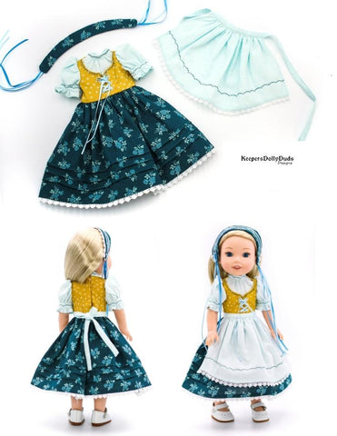 Keepers Dolly Duds Pixie Faire WellieWishers Spring Dirndl 14.5" Doll Clothes Pattern Pixie Faire