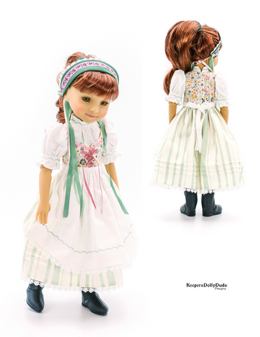 Keepers Dolly Duds Pixie Faire Ruby Red Fashion Friends Spring Dirndl Pattern for 15" Ruby Red Fashion Friends Dolls Pixie Faire