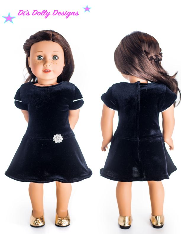 Di's Dolly Designs Spring Fling Dress Doll Clothes Pattern 18 inch American Girl Dolls