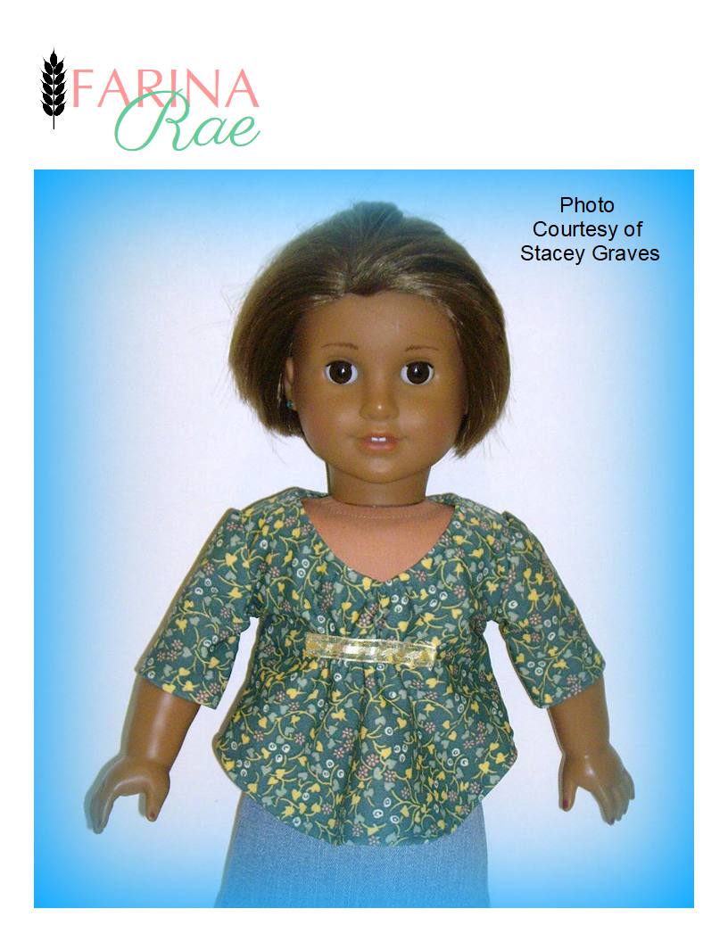 Farina Rae 18 Inch Modern Francie Top 18" Doll Clothes Pattern Pixie Faire