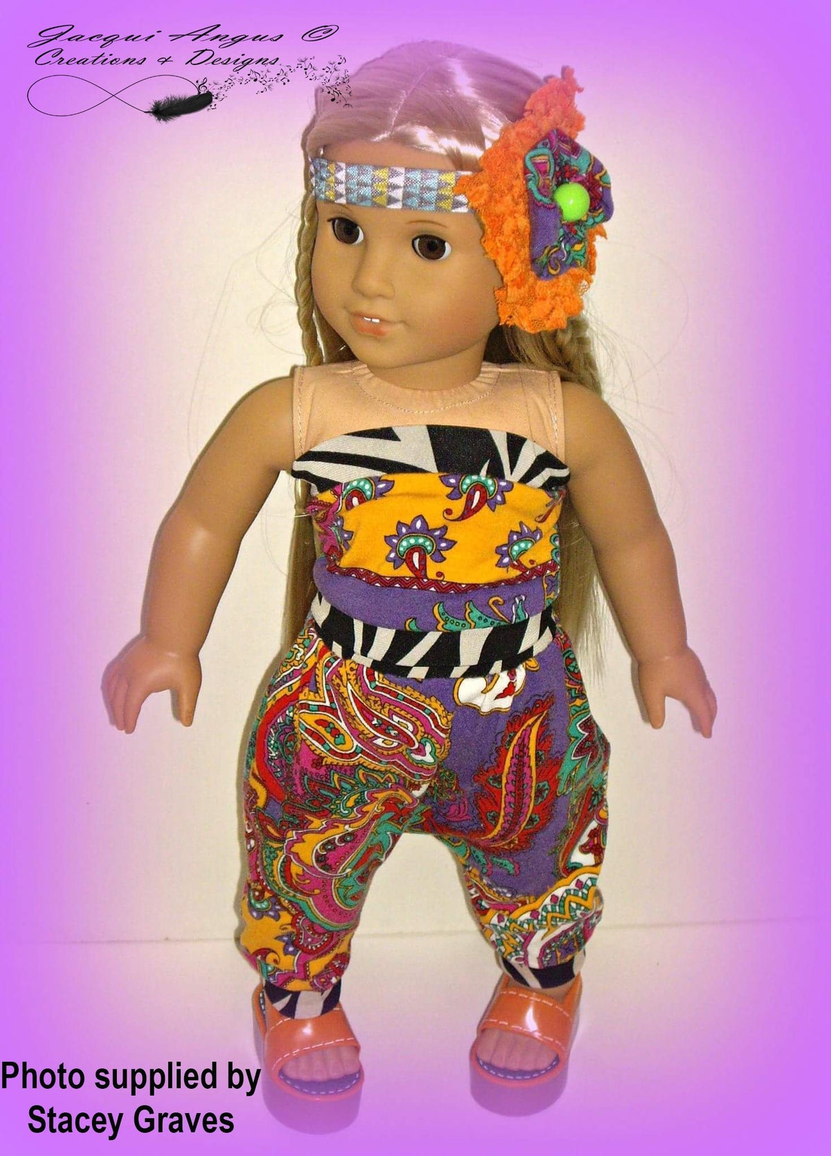 Jacqui Angus Creations & Designs 18 Inch Modern I Like To Move It - Harem Slacks and Jumper 18" Doll Clothes Pattern Pixie Faire