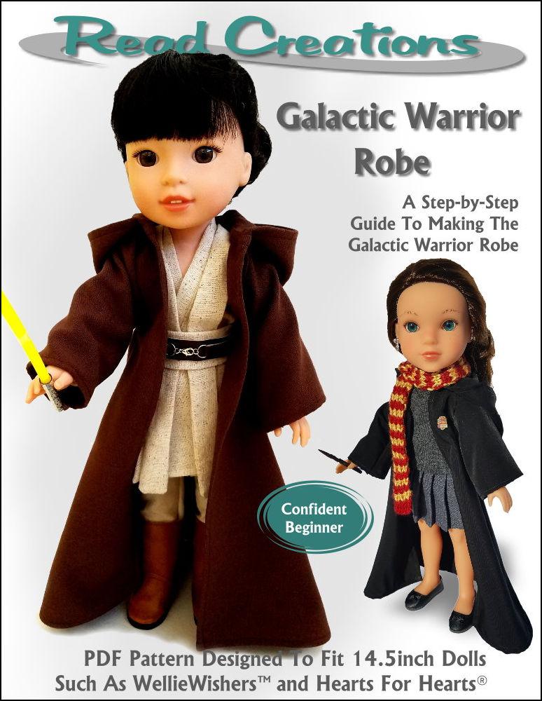 Read Creations WellieWishers Galactic Warrior Robe 14-14.5" Doll Clothes Pattern Pixie Faire