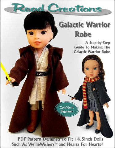Read Creations WellieWishers Galactic Warrior Robe 14-14.5" Doll Clothes Pattern Pixie Faire