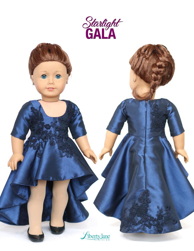 Liberty Jane 18 Inch Modern Starlight Gala Dress 18" Doll Clothes Pattern Pixie Faire