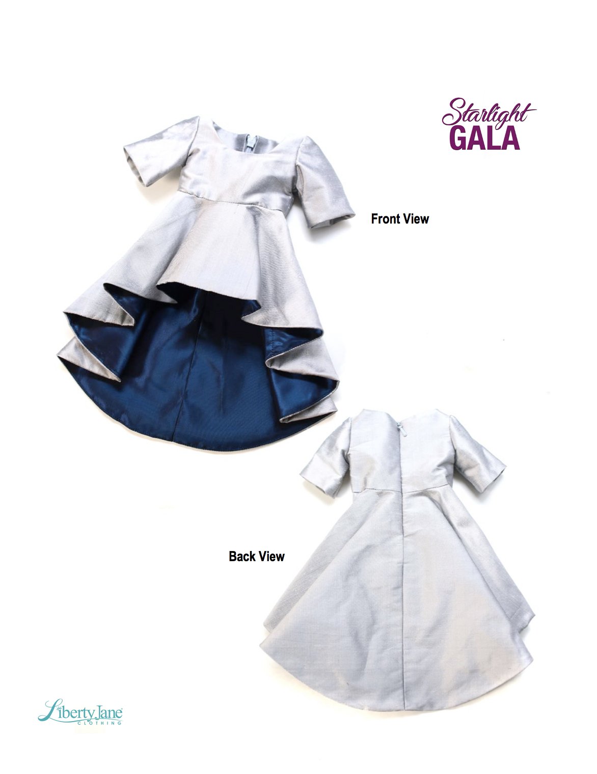 Liberty Jane 18 Inch Modern Starlight Gala Dress 18" Doll Clothes Pattern Pixie Faire