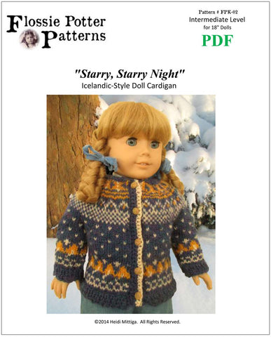 Flossie Potter Knitting Starry Starry Night Cardigan Knitting Pattern Pixie Faire