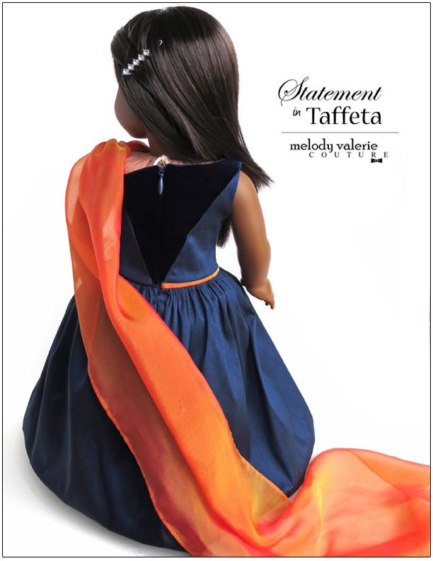 Melody Valerie Couture 18 Inch Modern Statement in Taffeta dress 18“ Doll Clothes Pixie Faire