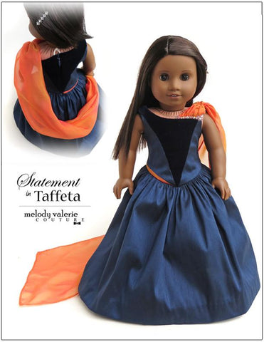 Melody Valerie Couture 18 Inch Modern Statement in Taffeta dress 18“ Doll Clothes Pixie Faire