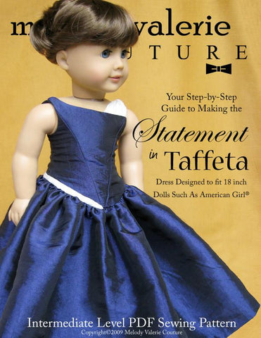 Melody Valerie Couture 18 Inch Modern Statement in Taffeta dress 18“ Doll Clothes Pixie Faire