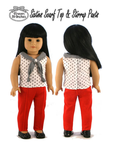 Forever 18 Inches 18 Inch Historical Sixties Scarf Top & Stirrup Pants 18" Doll Clothes Pixie Faire