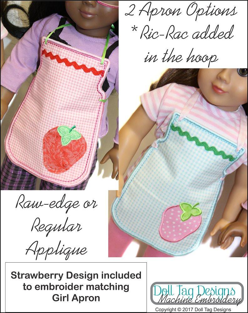 Doll Tag Clothing Machine Embroidery Design Strawberry Apron Machine Embroidery Designs Pixie Faire