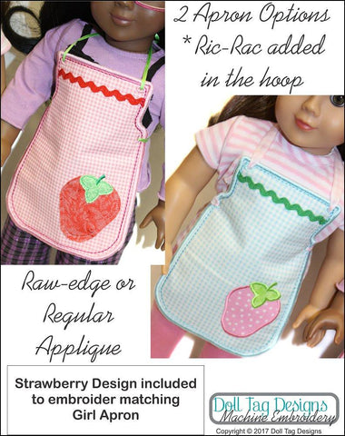 Doll Tag Clothing Machine Embroidery Design Strawberry Apron Machine Embroidery Designs Pixie Faire