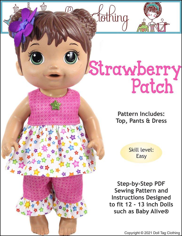 Doll Tag Clothing Strawberry Patch Doll Clothes Pattern Baby Alive