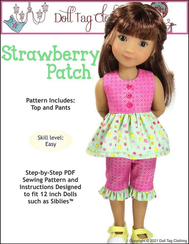 Doll Tag Clothing Siblies Strawberry Patch 12" Siblies Doll Clothes Pattern Pixie Faire