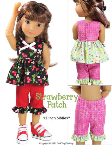 Doll Tag Clothing Siblies Strawberry Patch 12" Siblies Doll Clothes Pattern Pixie Faire