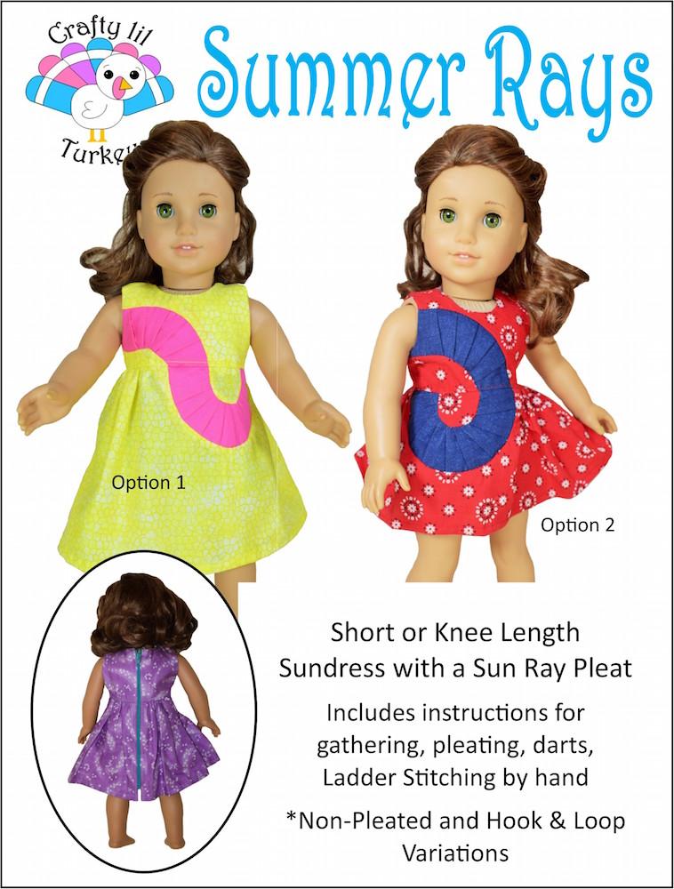 Crafty Lil Turkey 18 Inch Modern Summer Rays 18" Doll Clothes Pattern Pixie Faire
