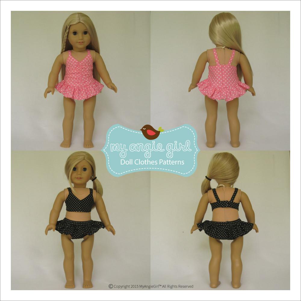 My Angie Girl 18 Inch Modern Sun Bathing Cutie 18" Doll Clothes Pixie Faire