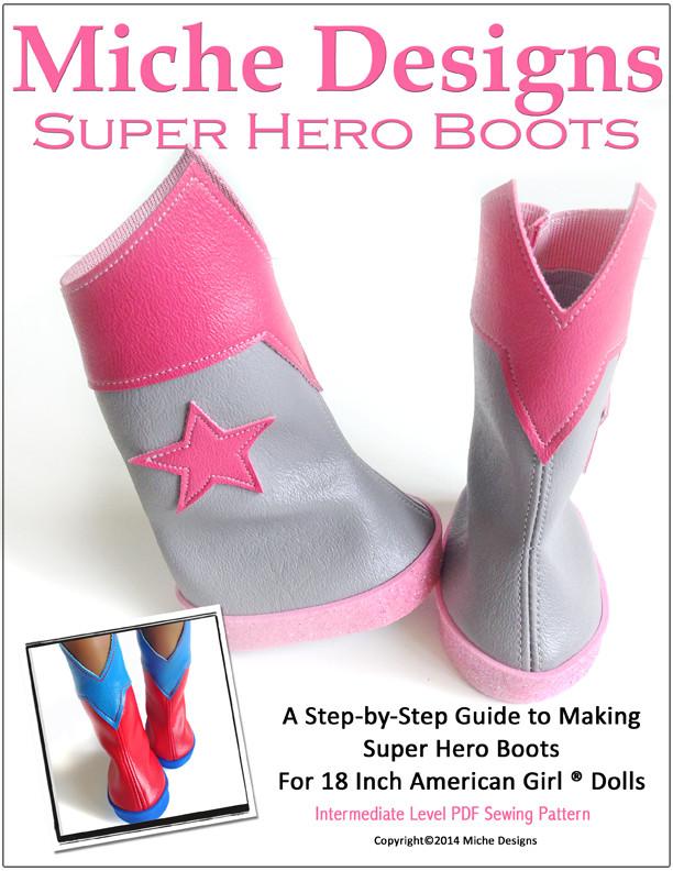 Miche Designs 18 Inch Modern Superhero Boots 18" Doll Shoes Pixie Faire