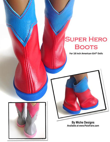 Miche Designs 18 Inch Modern Superhero Boots 18" Doll Shoes Pixie Faire