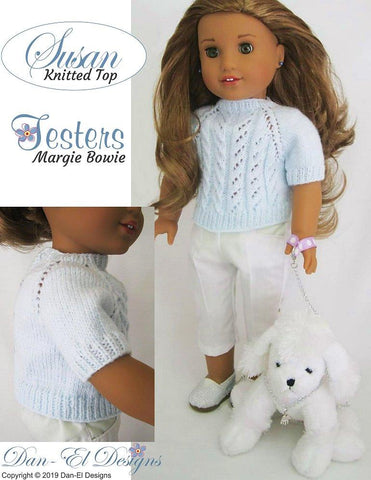 Dan-El Designs Knitting Susan Top 18" Doll Knitting Pattern Pixie Faire