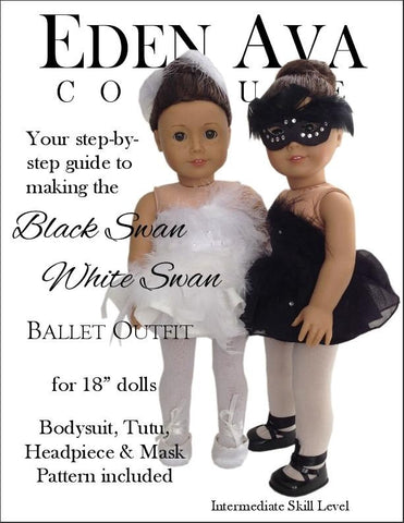 Eden Ava 18 Inch Modern Black Swan White Swan 18" Doll Clothes Pixie Faire