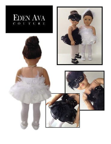 Eden Ava 18 Inch Modern Black Swan White Swan 18" Doll Clothes Pixie Faire