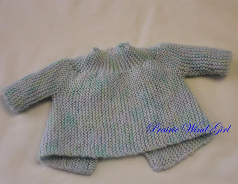 Prairie Wind Girl Bitty Baby/Twin Baby Bailey Knit Sweater and Blankie Knitting Pattern Pixie Faire