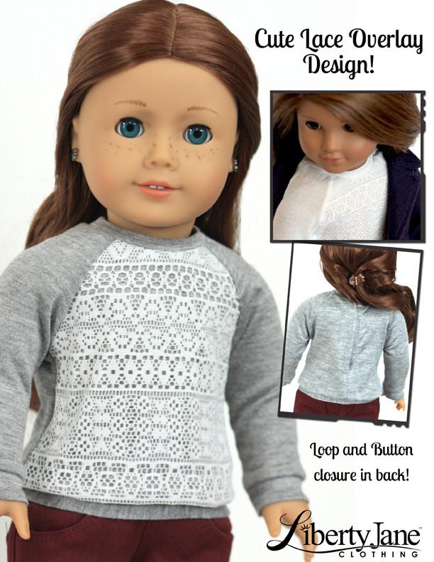 Liberty Jane 18 Inch Modern Piccadilly Sweater and Skirt Bundle 18" Doll Clothes Pattern Pixie Faire