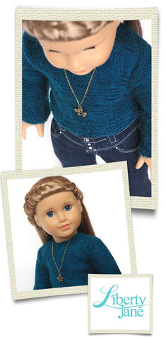 Liberty Jane 18 Inch Modern Cropped Sweater 18" Doll Clothes Pattern Pixie Faire