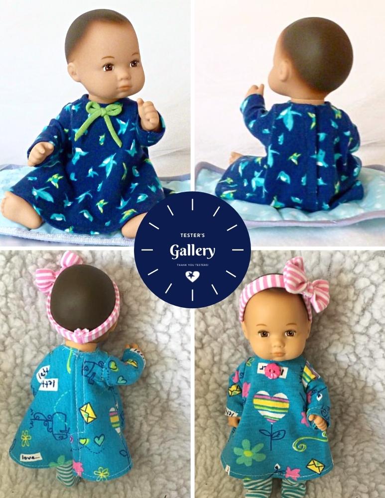 123 Mulberry Street 8" Baby Dolls Sweet & Simple Dress 8" Baby Doll Clothes Pattern Pixie Faire