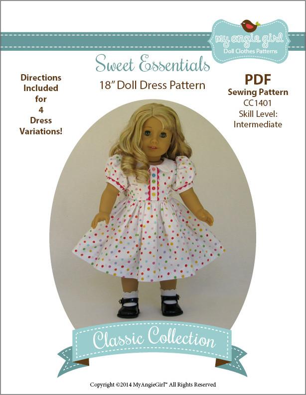 My Angie Girl 18 Inch Modern Sweet Essentials Dress 18" Doll Clothes Pixie Faire