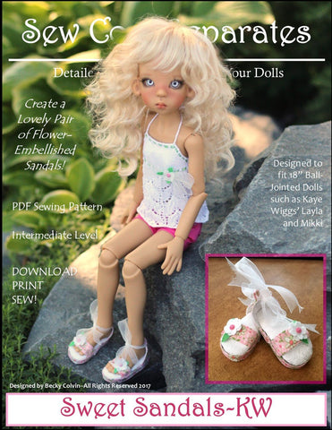 Sew Cool Separates BJD Sweet Sandals Pattern for MSD Ball Jointed Dolls Pixie Faire