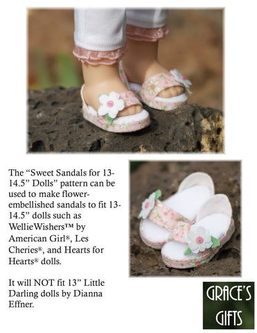 Grace's Gifts WellieWishers Sweet Sandals for 13-14.5" Dolls Pixie Faire