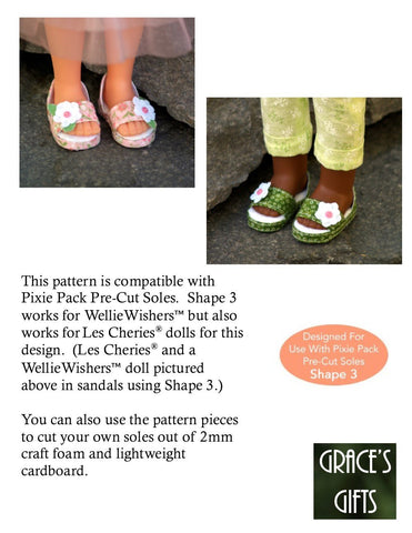 Grace's Gifts WellieWishers Sweet Sandals for 13-14.5" Dolls Pixie Faire