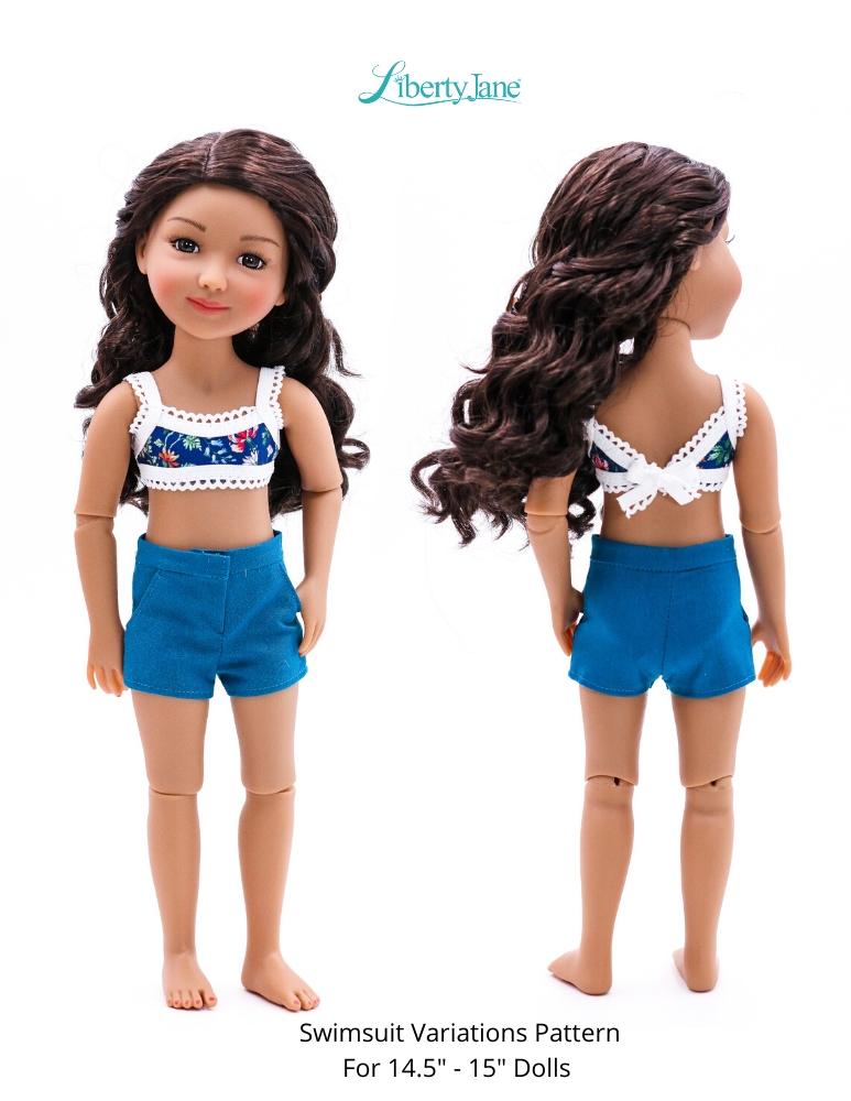 Liberty Jane WellieWishers Swimsuit Variations 14.5" -15" Doll Clothes Pattern Pixie Faire