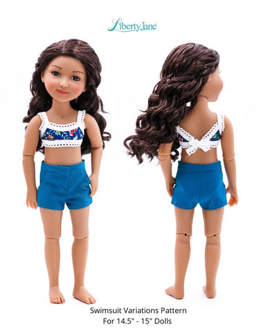 Liberty Jane WellieWishers Swimsuit Variations 14.5" -15" Doll Clothes Pattern Pixie Faire