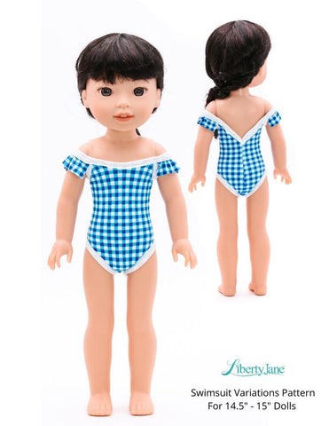 Liberty Jane WellieWishers Swimsuit Variations 14.5" -15" Doll Clothes Pattern Pixie Faire