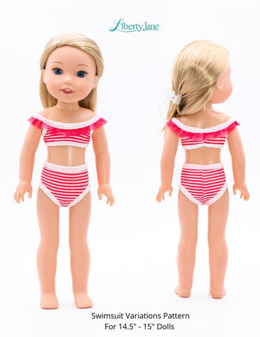 Liberty Jane WellieWishers Swimsuit Variations 14.5" -15" Doll Clothes Pattern Pixie Faire