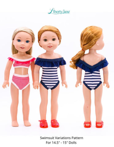 Liberty Jane WellieWishers Swimsuit Variations 14.5" -15" Doll Clothes Pattern Pixie Faire