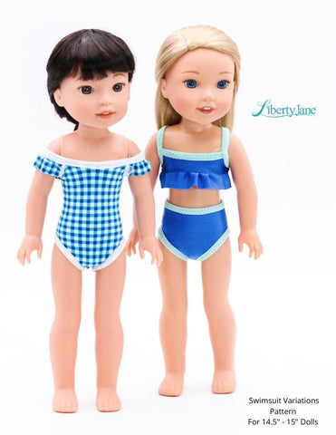 Liberty Jane WellieWishers Swimsuit Variations 14.5" -15" Doll Clothes Pattern Pixie Faire