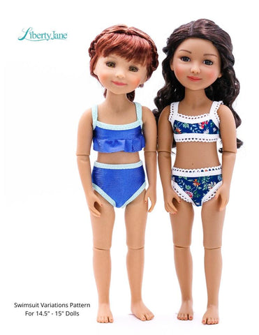 Liberty Jane WellieWishers Swimsuit Variations 14.5" -15" Doll Clothes Pattern Pixie Faire