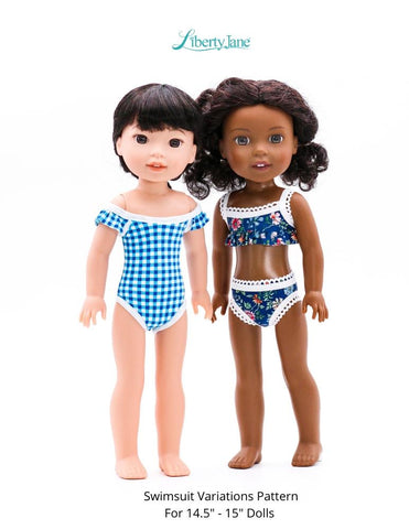 Liberty Jane WellieWishers Swimsuit Variations 14.5" -15" Doll Clothes Pattern Pixie Faire