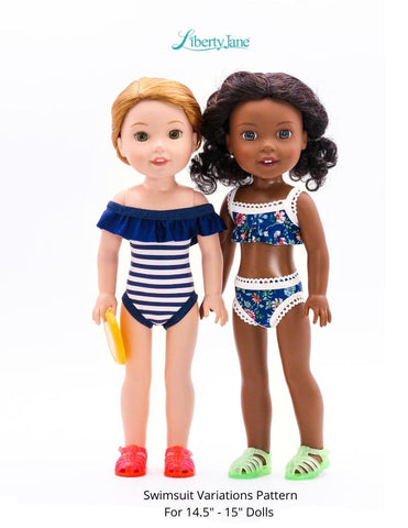 Liberty Jane WellieWishers Swimsuit Variations 14.5" -15" Doll Clothes Pattern Pixie Faire