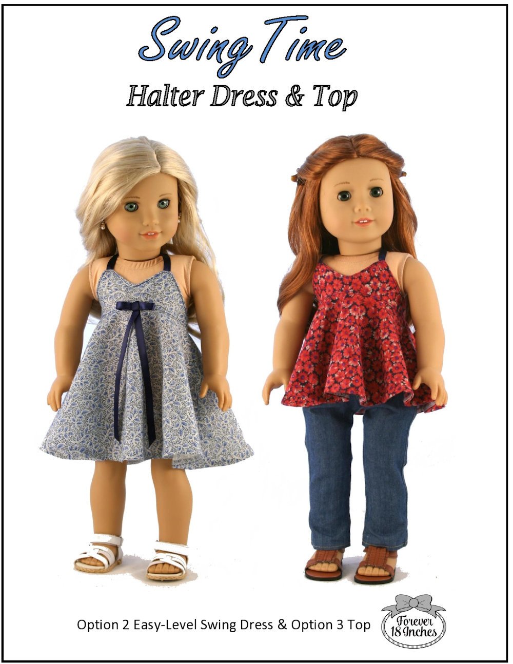 Forever 18 Inches 18 Inch Modern Swing Time Halter Dress & Top 18" Doll Clothes Pixie Faire
